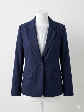 Blue Single-Button Tailored Blazer (New Without Tags)